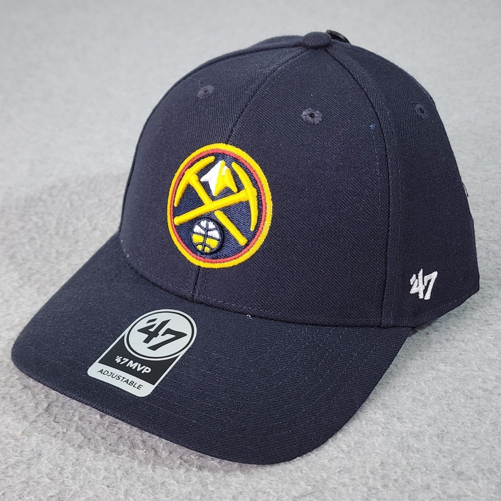 Denverβ Nuggets NBA Hat Adult Navy Blue 47 Brand MVP Adjustable Strapback Cap